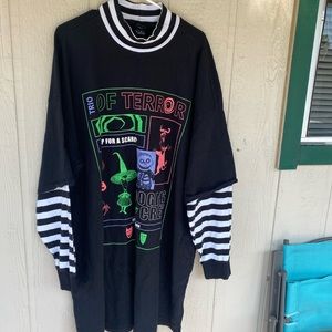 RARE Disney Nightmare Christmas Nightgown Loungewear Trio of Terror Black 3X